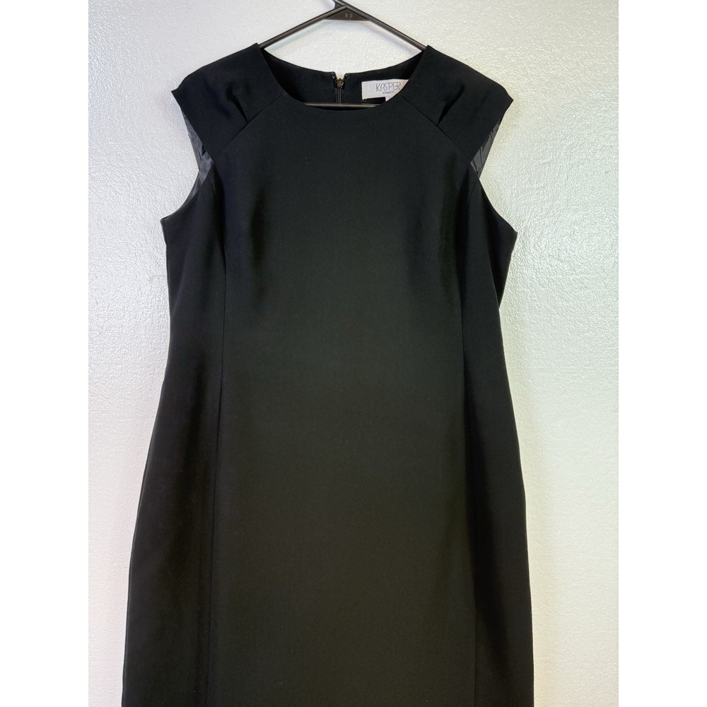 Kasper Black Sleeveless Sheath Dress Womens Sz 10 Office Career Lined Going Out